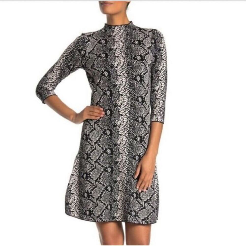 Nanette Lepore Women’s Snakeskin Knit Sweater Dress Size Medium EUC Stretch